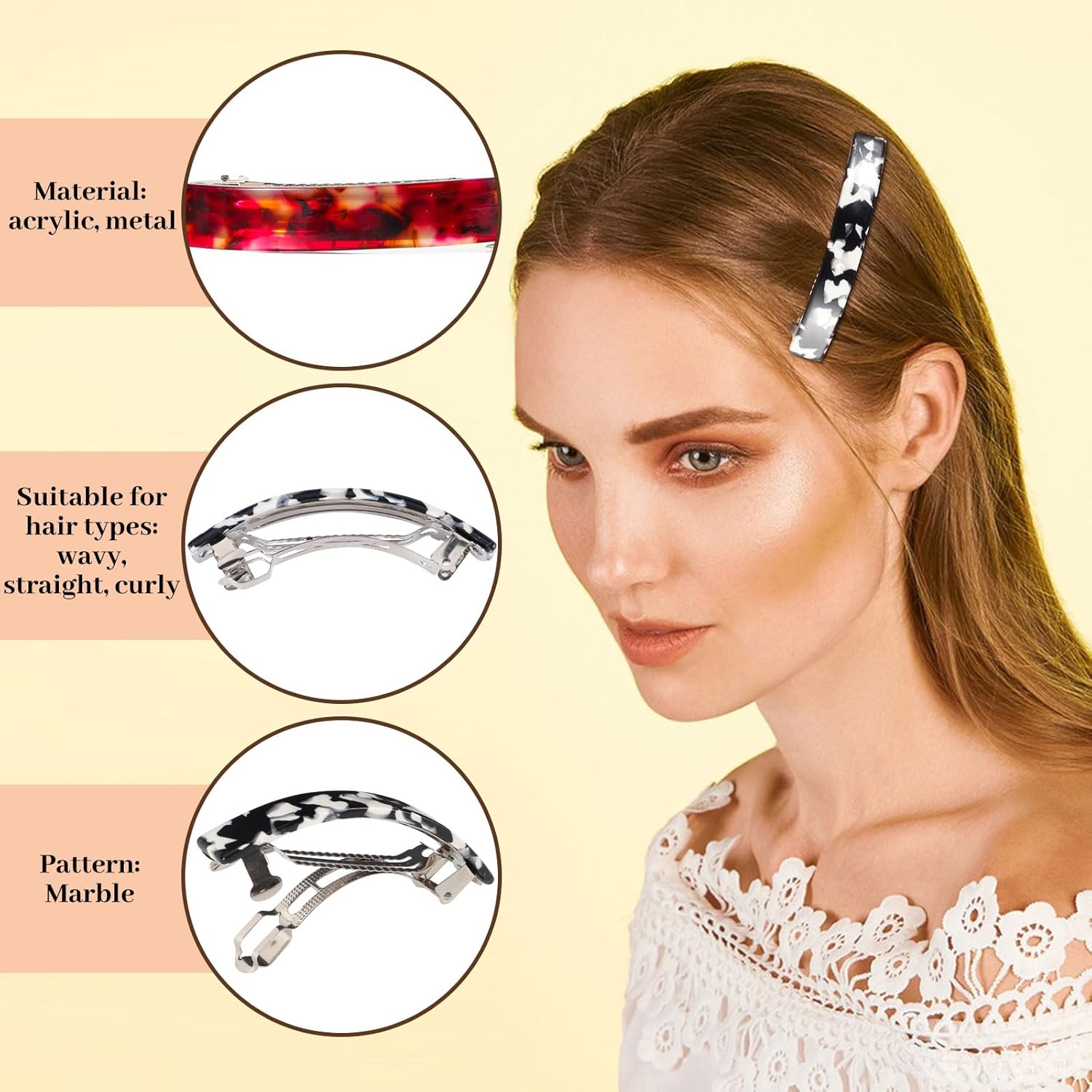 Hair Barrettes for Women,Tortoise Shell Hair Clips 9