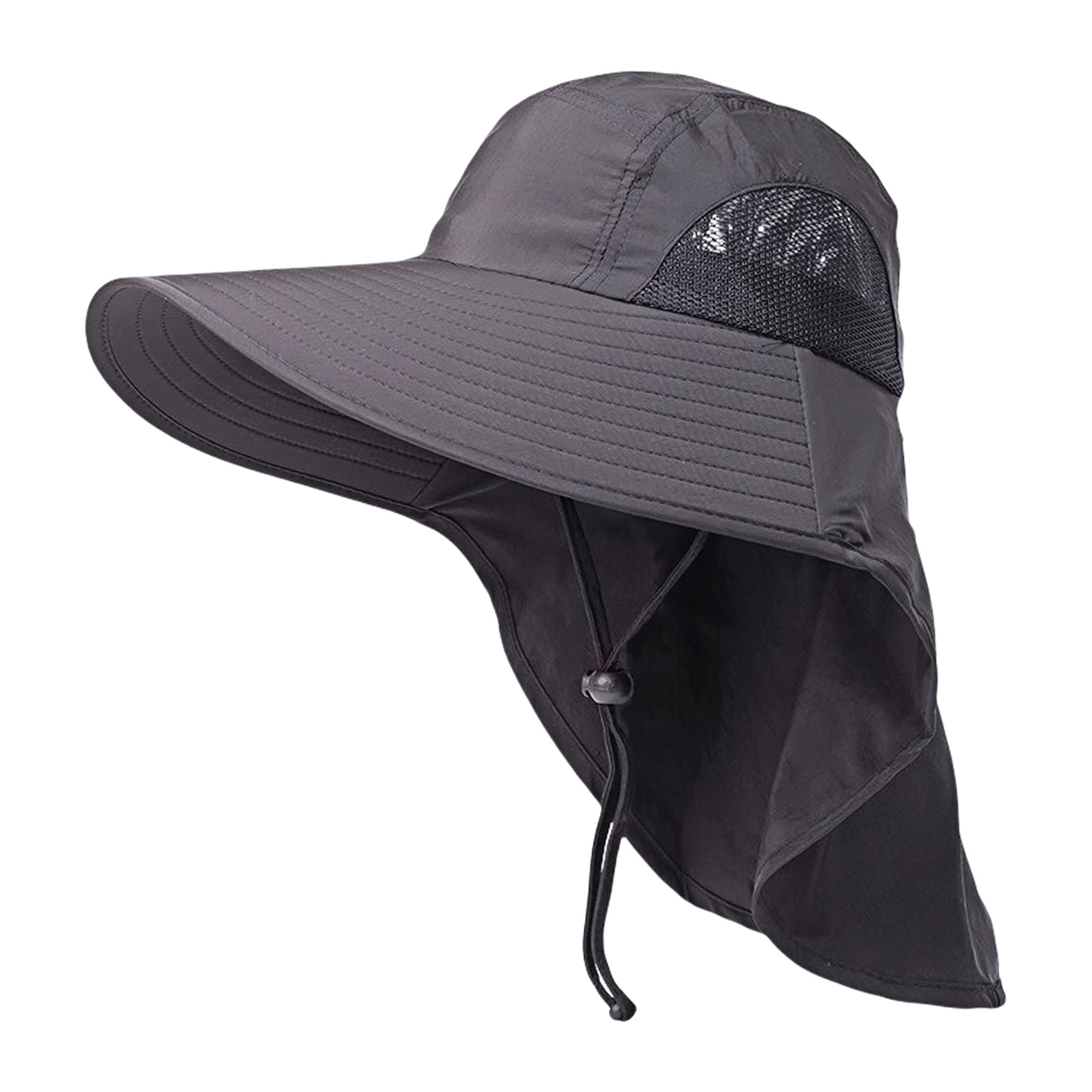 Men's UV Protection Wide Brim Fishing Hat with Neck Flap 3