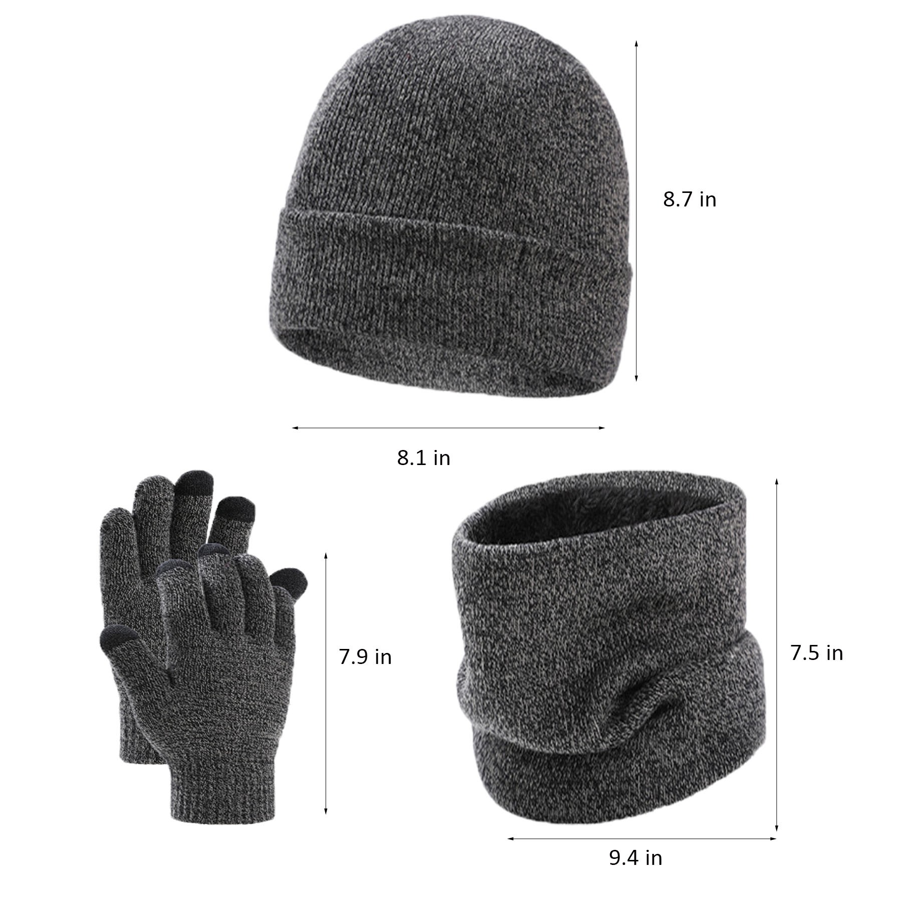 Winter Beanie Scarve Glove Set 4