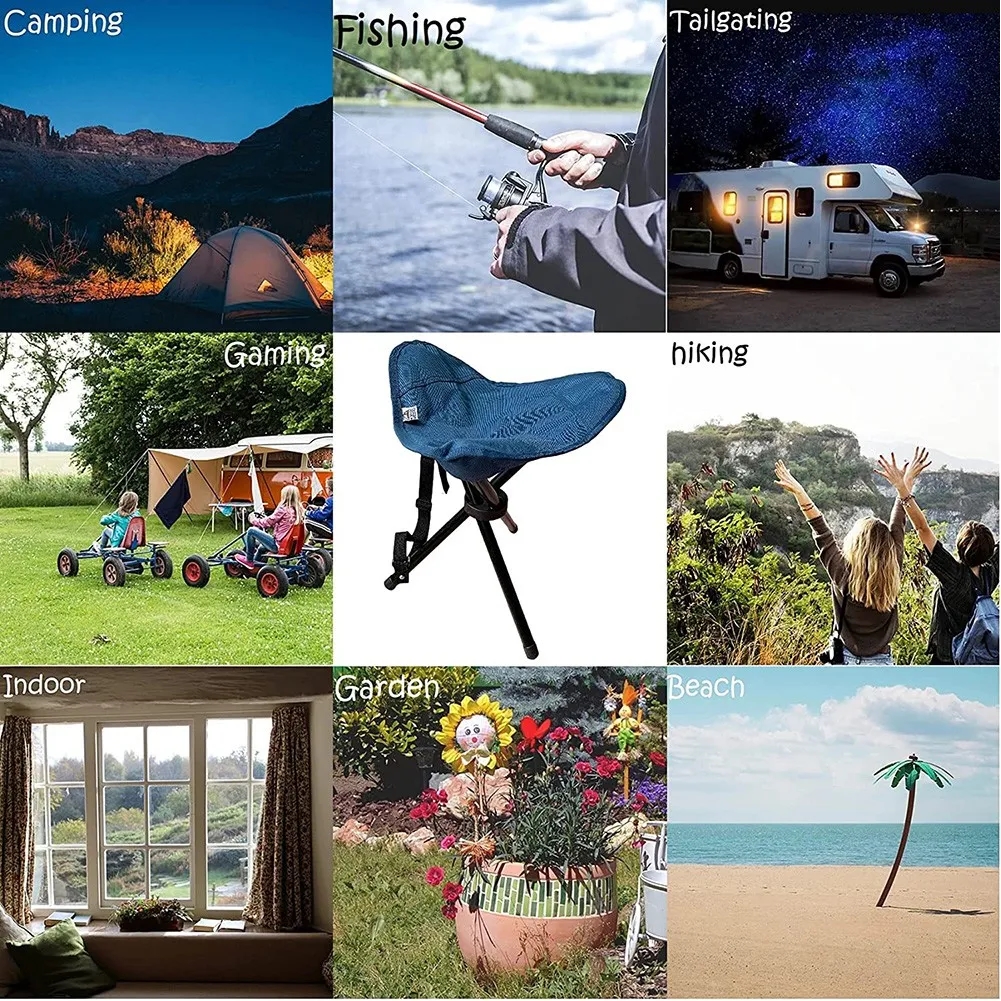 Folding Tripod Camping Backpack Stool 3