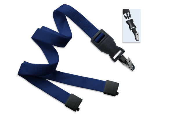 5/8" Blank Detachable Lanyard w/Bulldog Clip (Navy Blue) 1