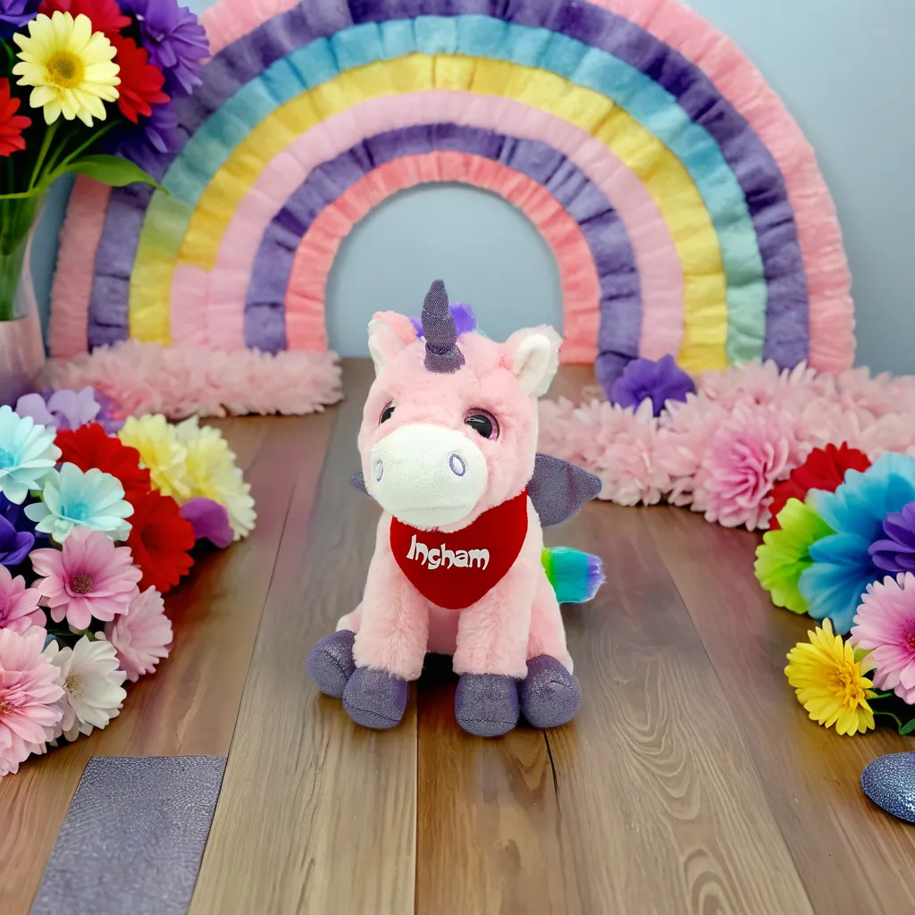 9" Bright Color Pink Unicorn 6