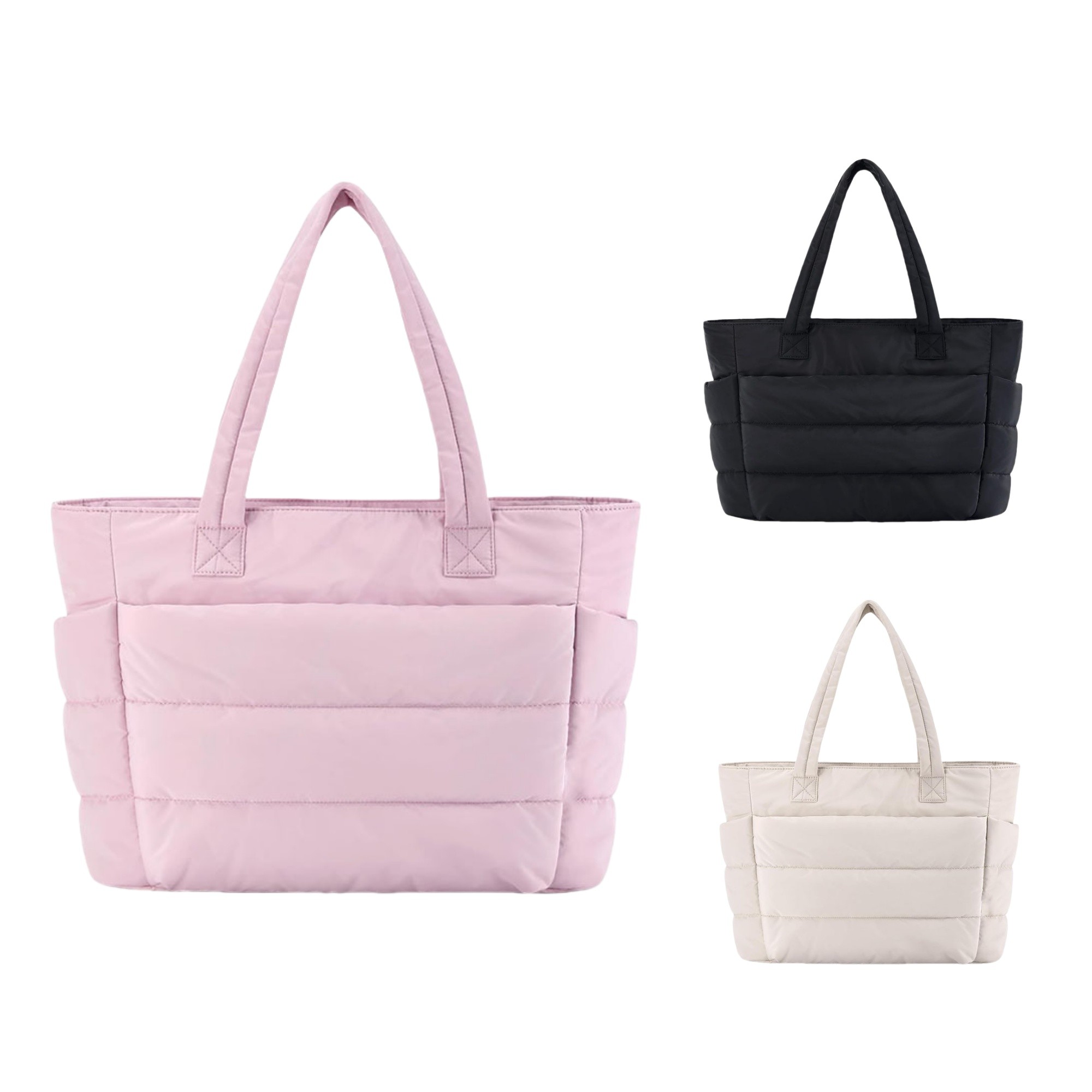 Lightweight Puffy Tote Bag With Compartments 5