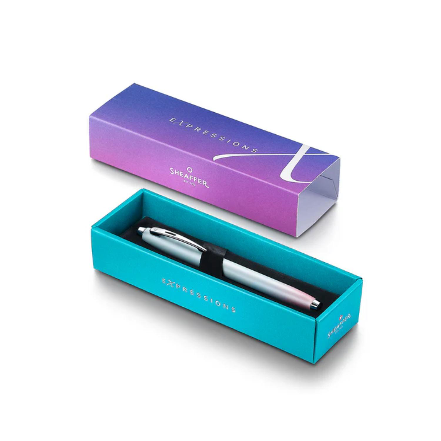 SHEAFFER® 100 9376 Expressions Blue and Pink Pearlised Gradient Rollerball Pen w/ Gift Box 6
