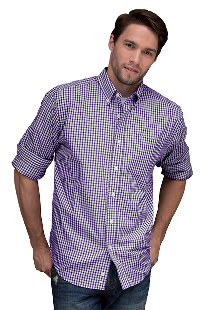 Easy-Care Gingham Check Shirt 55