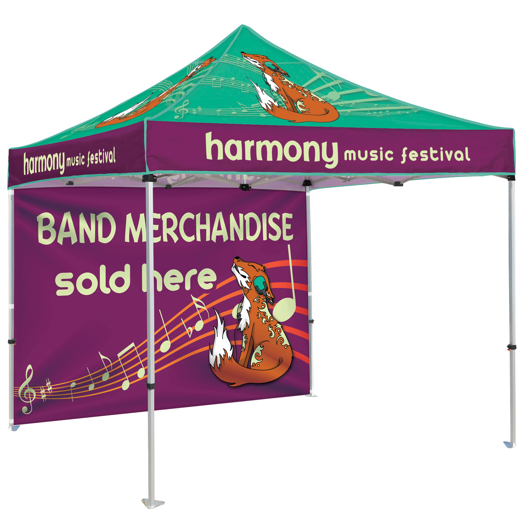 10' Heavy Duty Tent With One Full Wall 17
