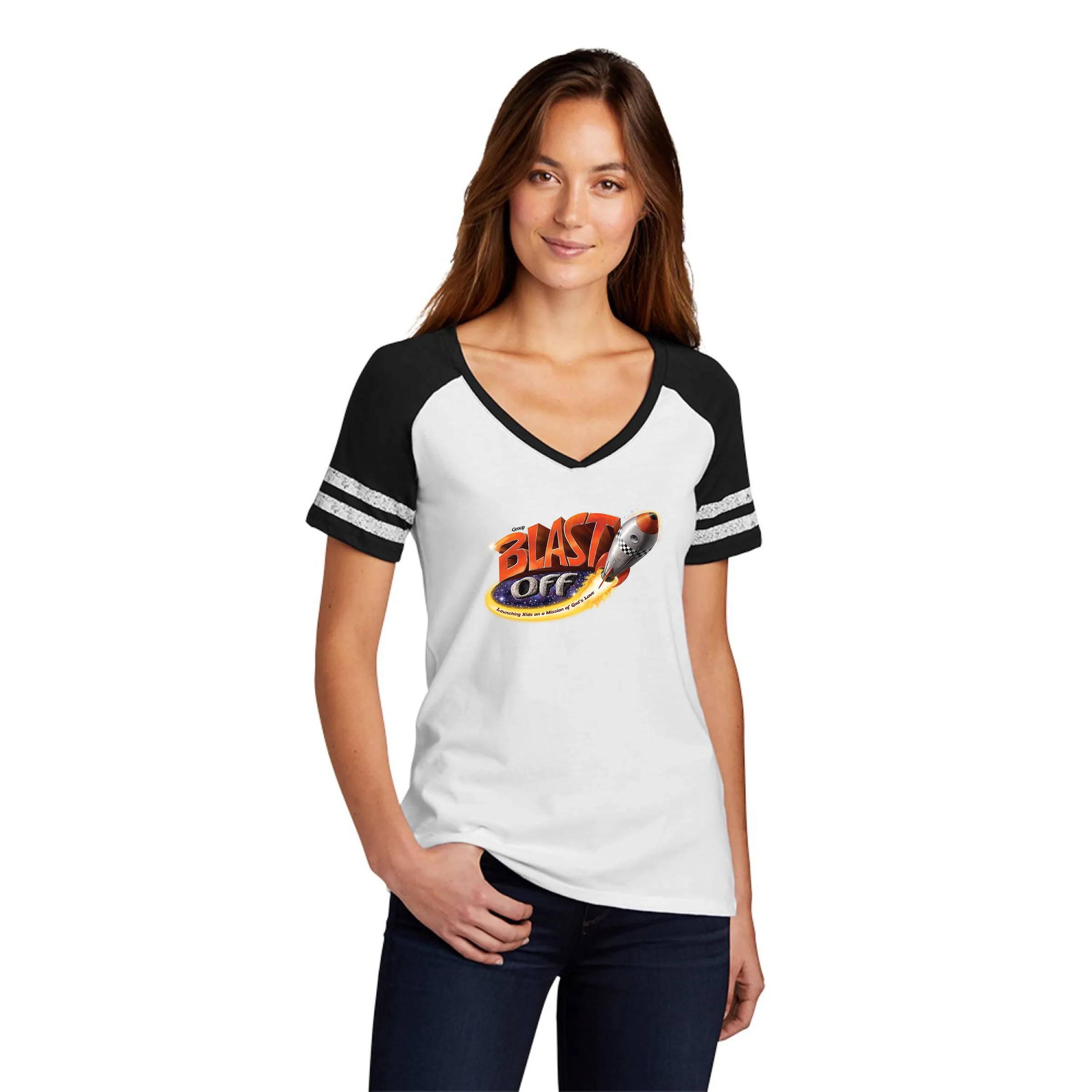 DISTRICT MADE(R) LADIES GAME V-NECK TEE 4