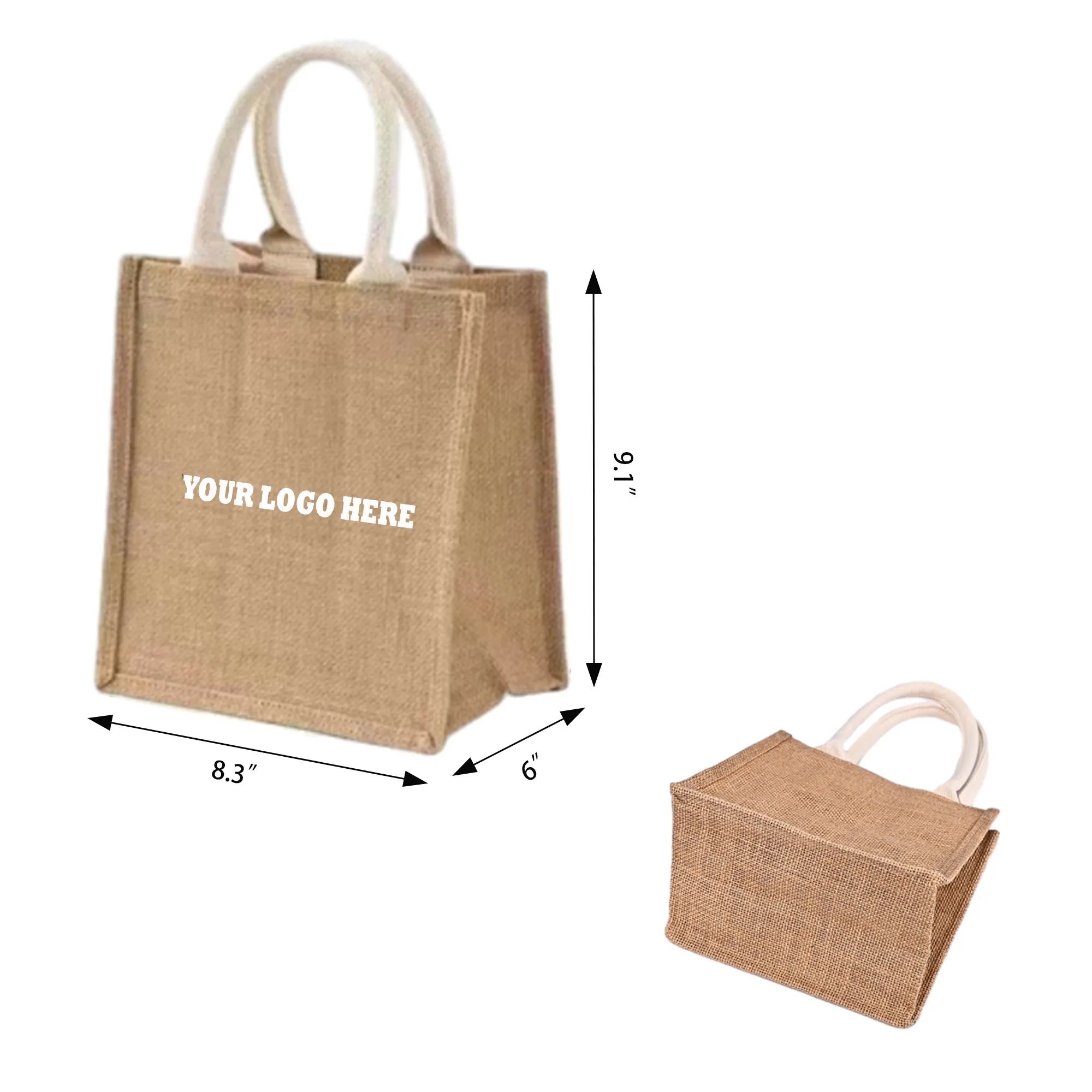 Jute Vertical Shopping Gift Bag MOQ 100PCS 2