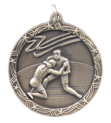 Wrestling Shooting Star Medal, 1 3/4" 1