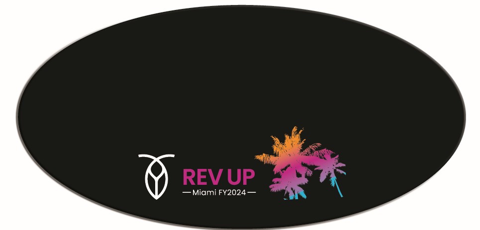 1.5 x 3" Black Oval Plastic Reusable Badge 4