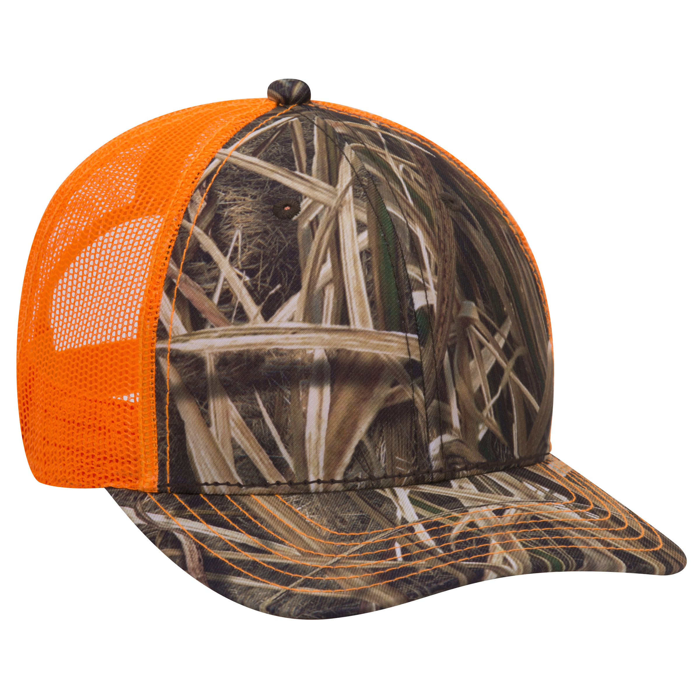 OTTO CAP Mossy Oak Camouflage Superior Polyester Twill 6 Panel Low Profile Mesh Back Baseball Cap 22