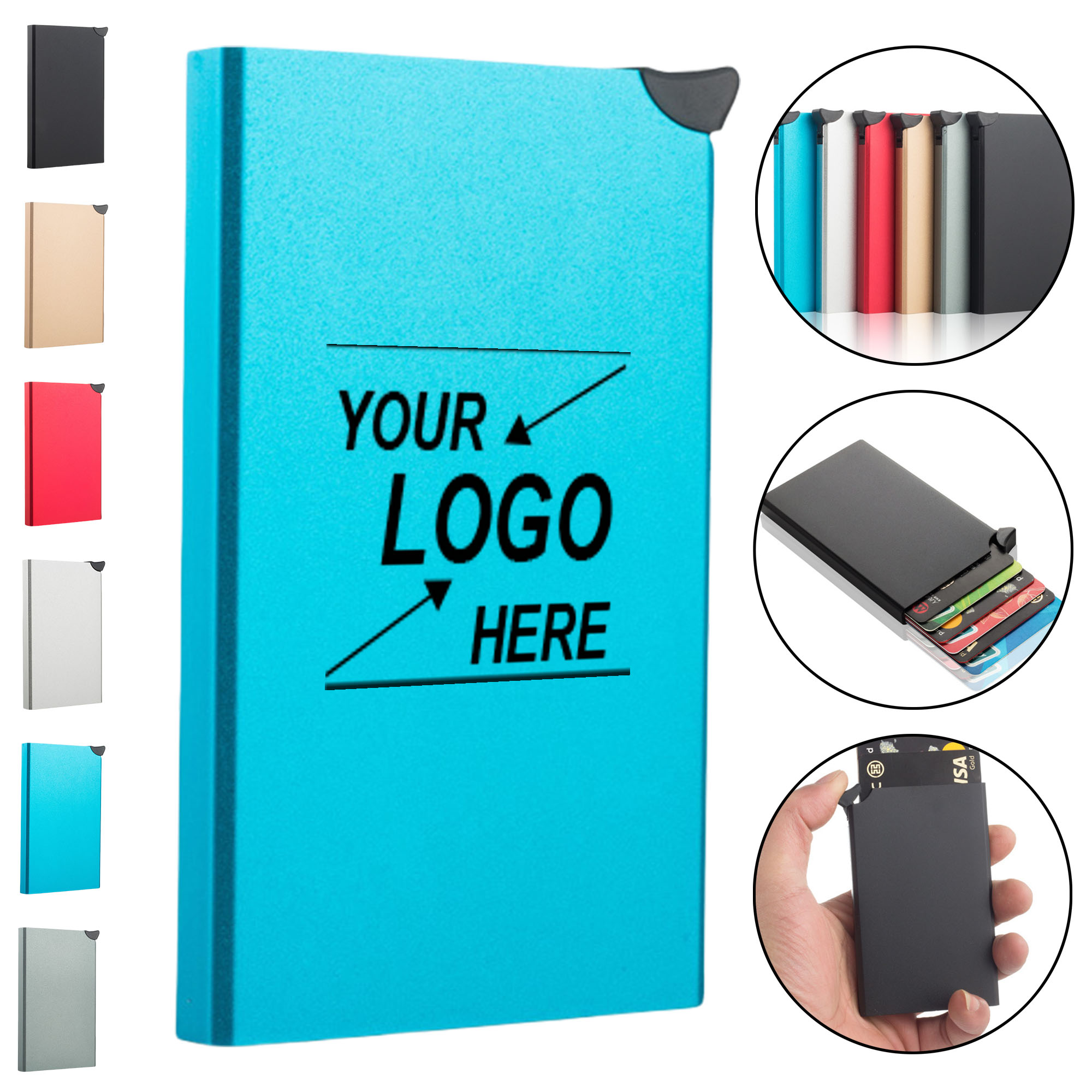 Aluminum RFID Blocking Credit Card Holder with Snap Closure 5