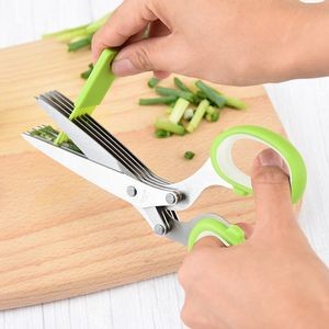 5 Blade Herb Chopper Scissors With Ergonomic Dual Color Handle 3