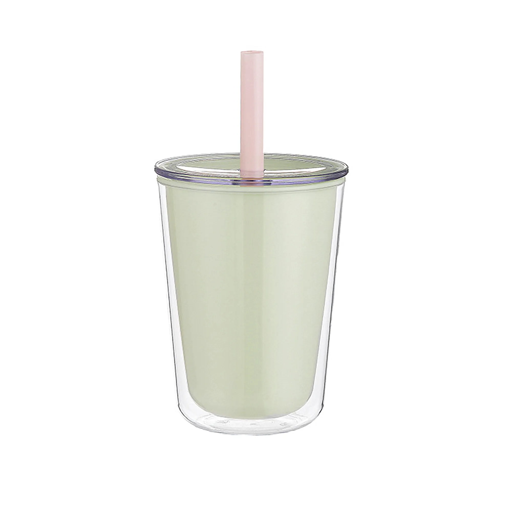 MOQ 24 Double-Layer Straw Cup with Heat Resistance 4