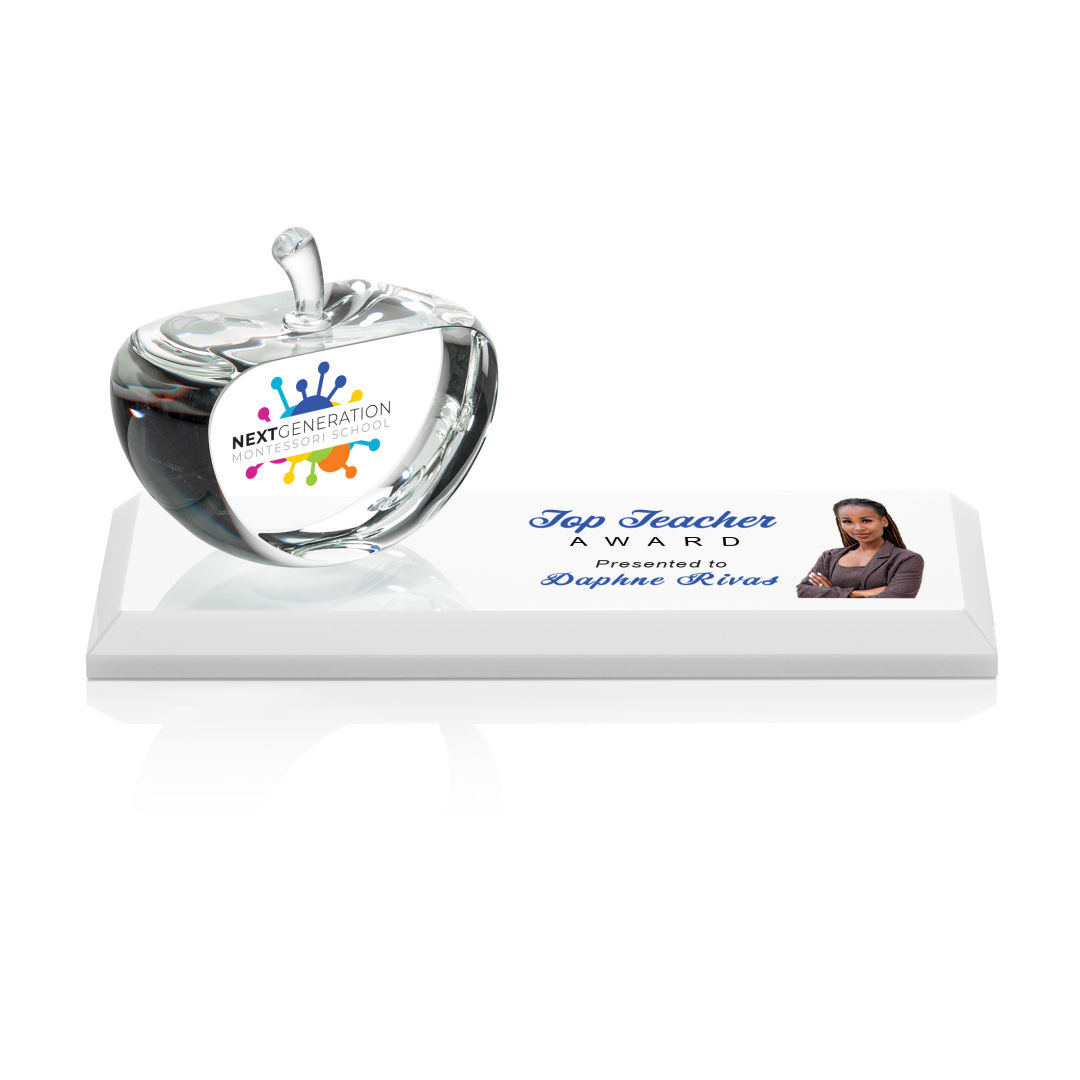 Argyle Apple VividPrint™ Award on Base