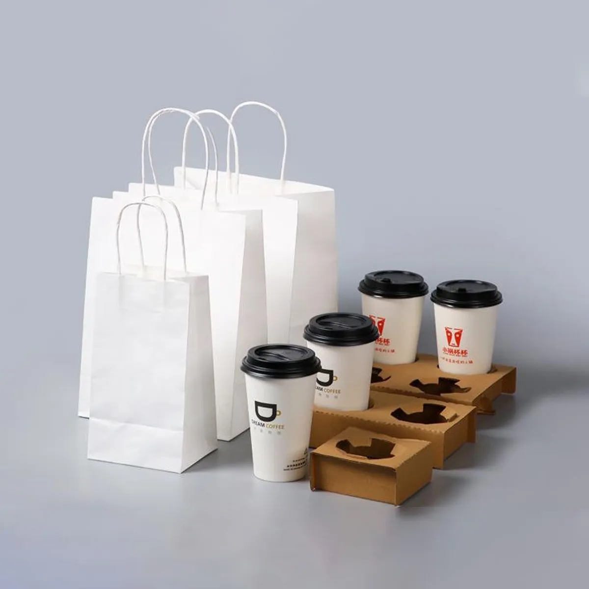 Custom Paper Gift Wrap Bags Kraft Shopping Bags with Handles 4