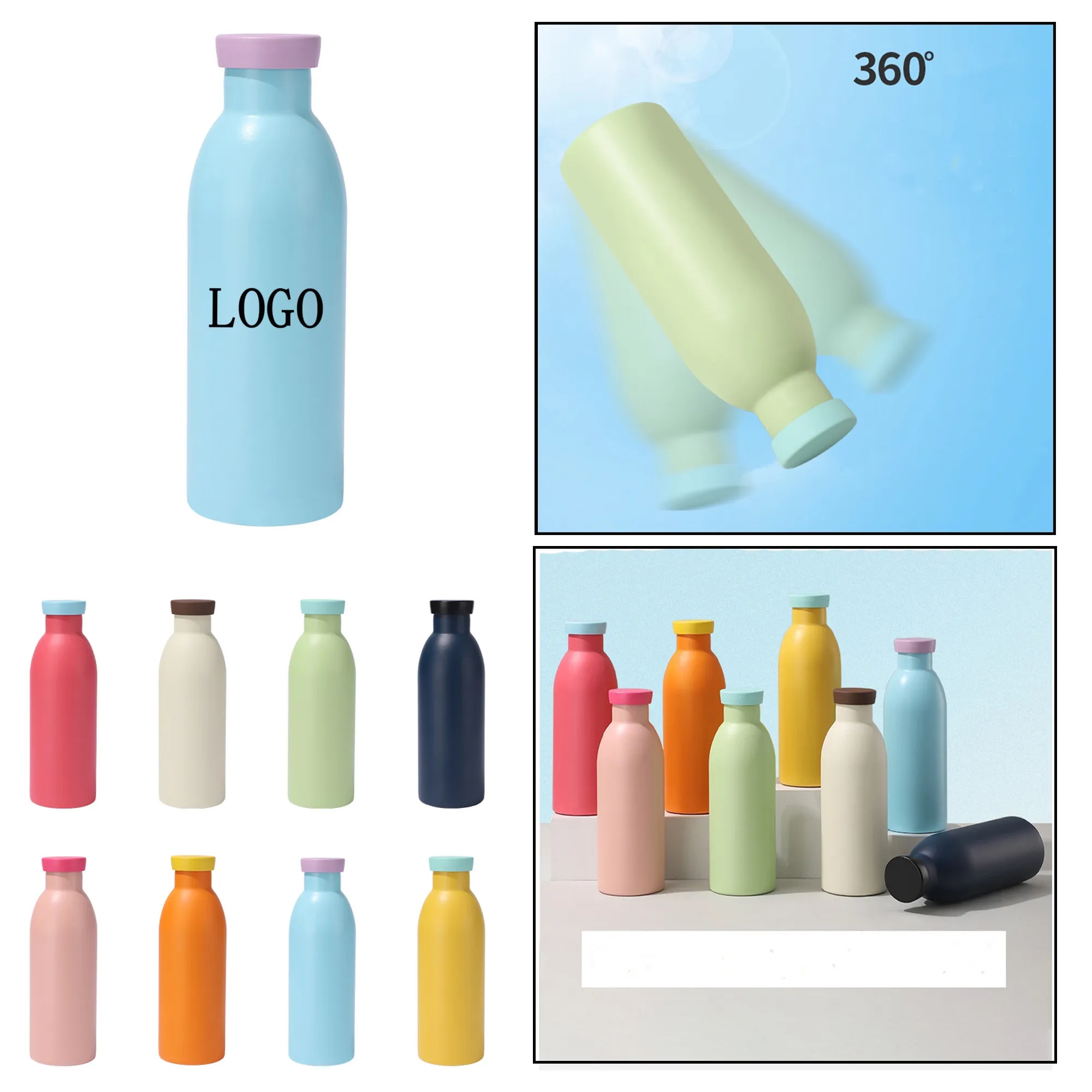 17 oz Double Wall Milk Bottle, custom water bottle with logo imprint 4