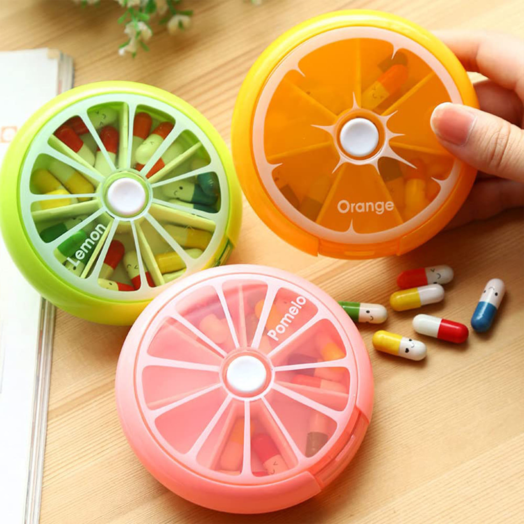 Rotating Portable Pill Box