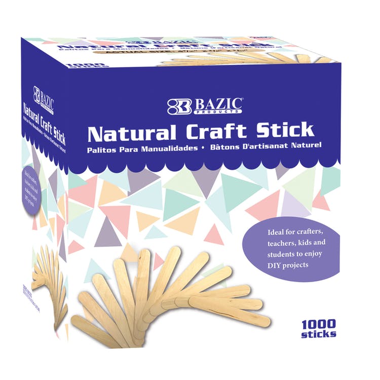 Natural Craft Sticks - 4.4" 1000/Box 2