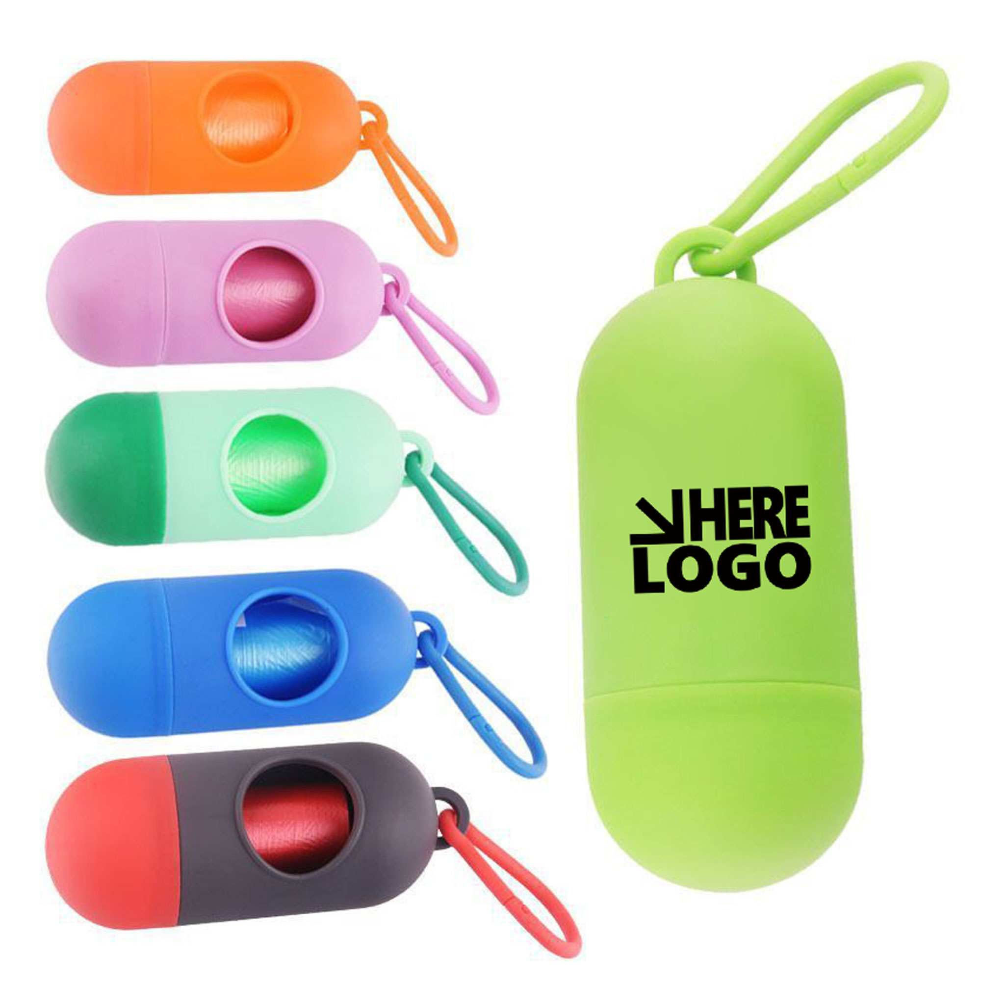 Pet Waste Bag Holder For Leash with Carabiner Clip 2