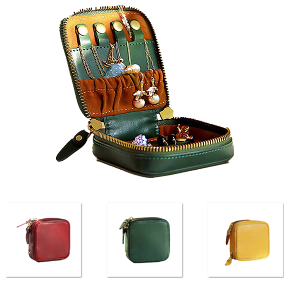 Zippered Leather Jewelry Pouch Organizer 3