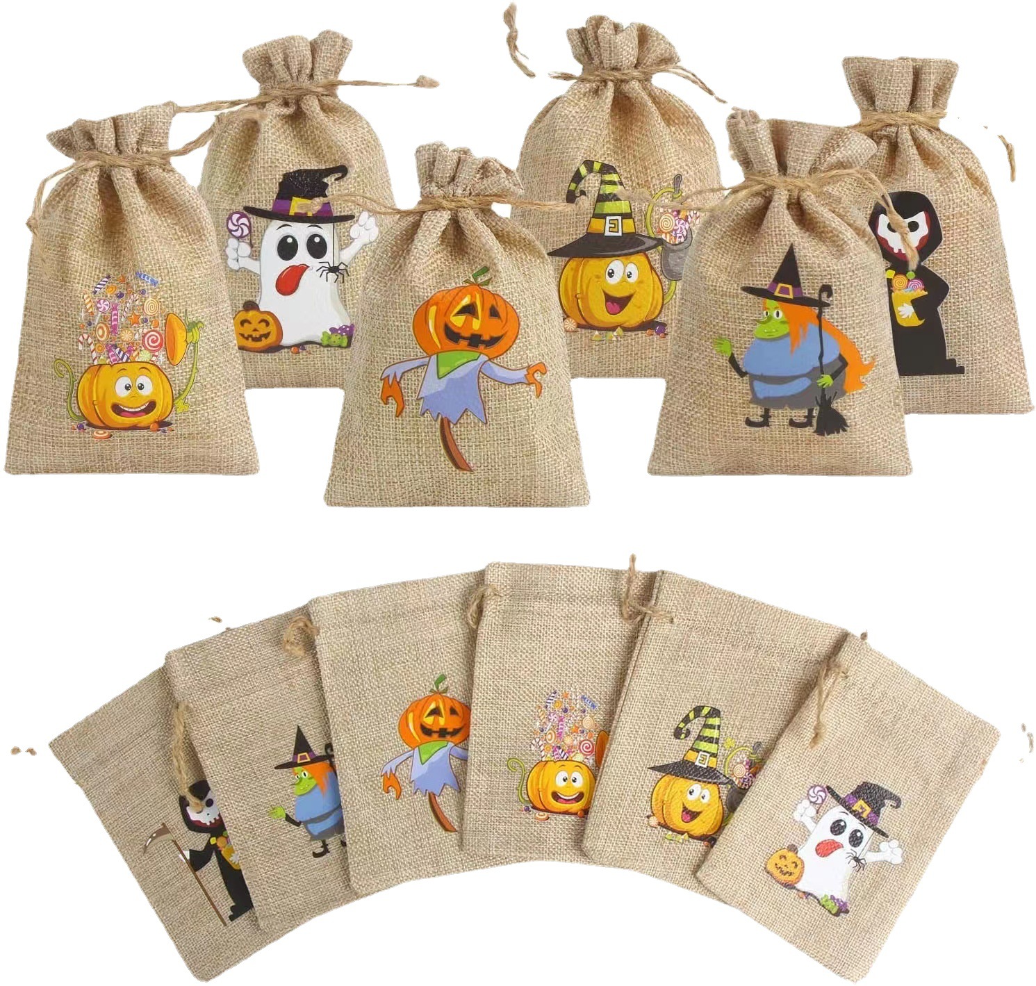 Drawstring Bag Pouch Burlap Favor Halloween Pouch 1