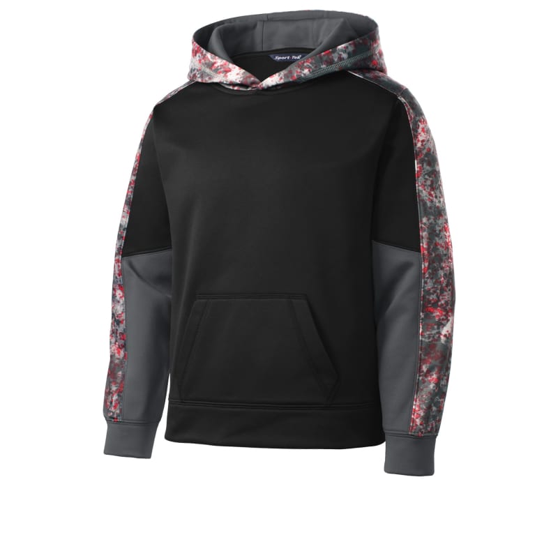 Sport-Tek Youth Sport-Wick Mineral Freeze Fleece Colorblock Hooded Pullover. 8