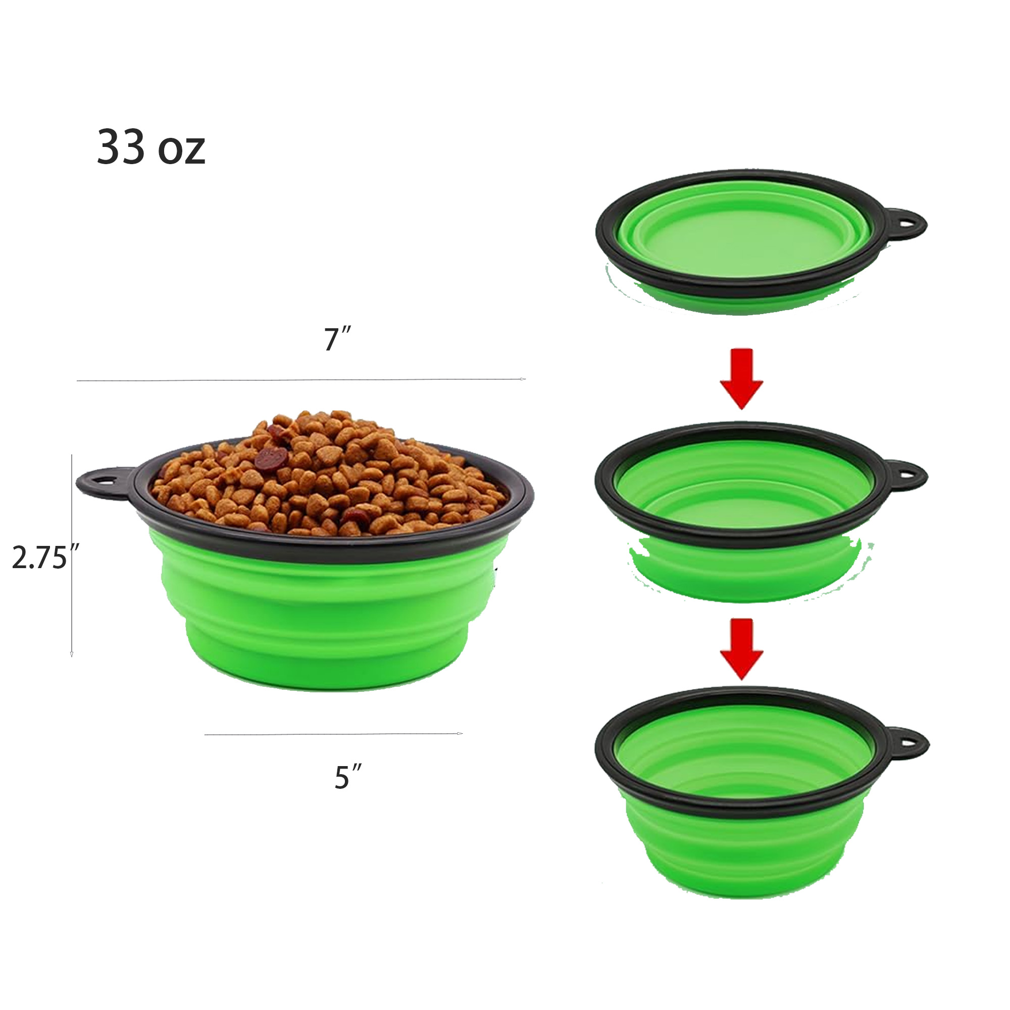 Large Portable Outdoor Pet Silicone Folding Bowl 3