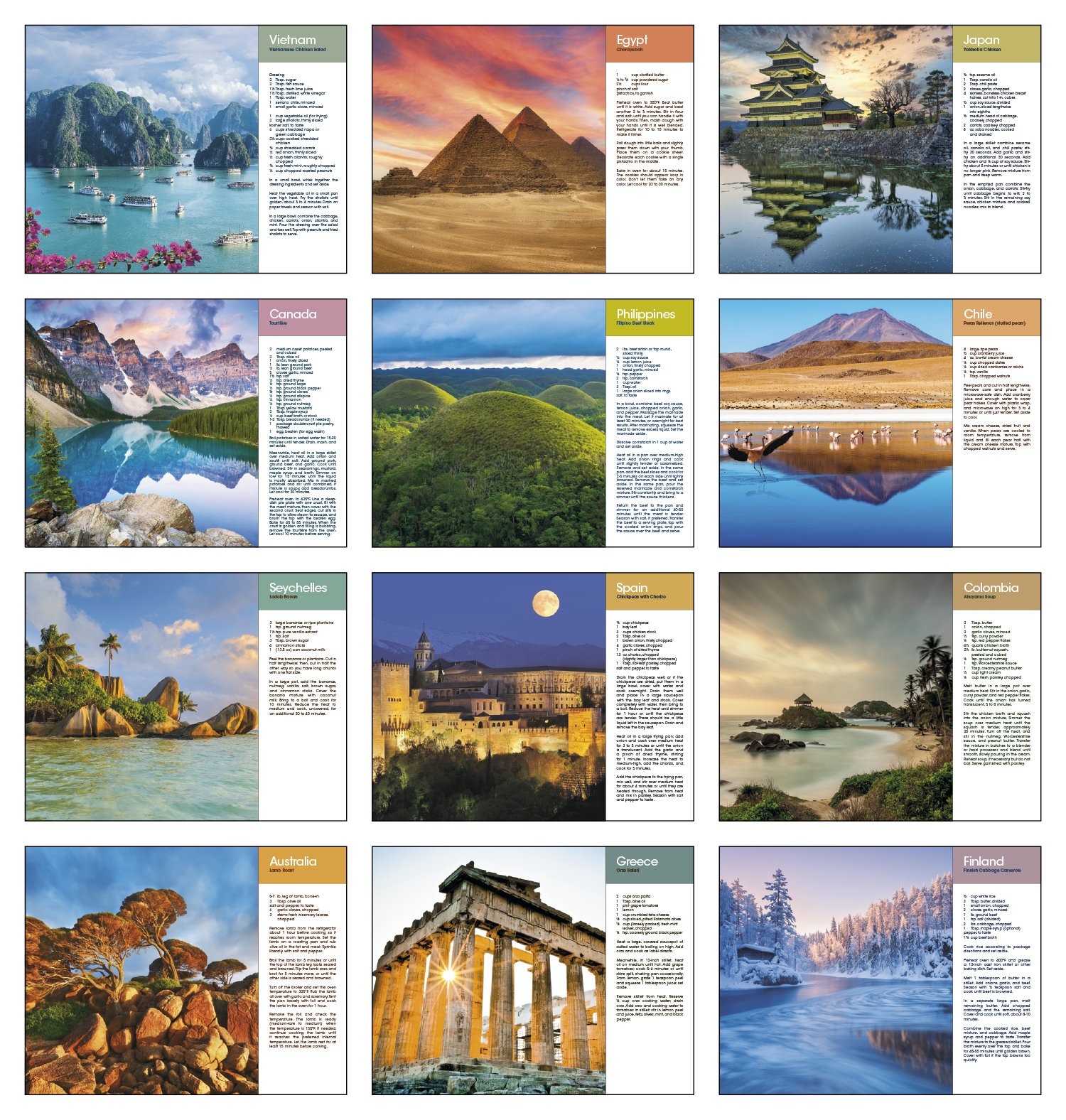Triumph® Calendars World Scenes with Recipe Calendar 78