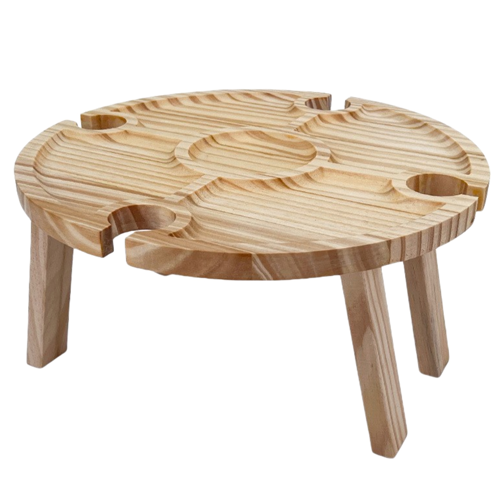 Wood Foldable Picnic Snack Table Tray 2
