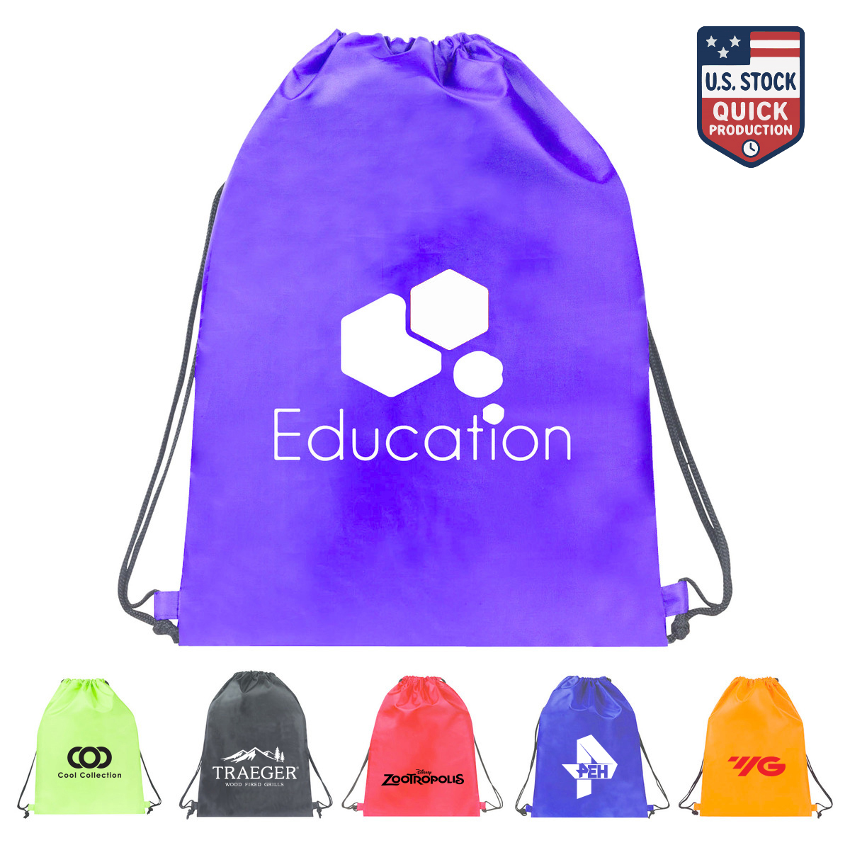 QuickCinch Drawstring Backpack with Large Imprint Area 6