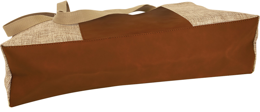 White Laserable Leatherette Rawhide Gusset Bag. 7