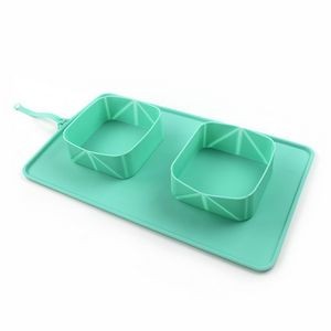 Production Stretchable Dual Pet Bowl Food Tray 31