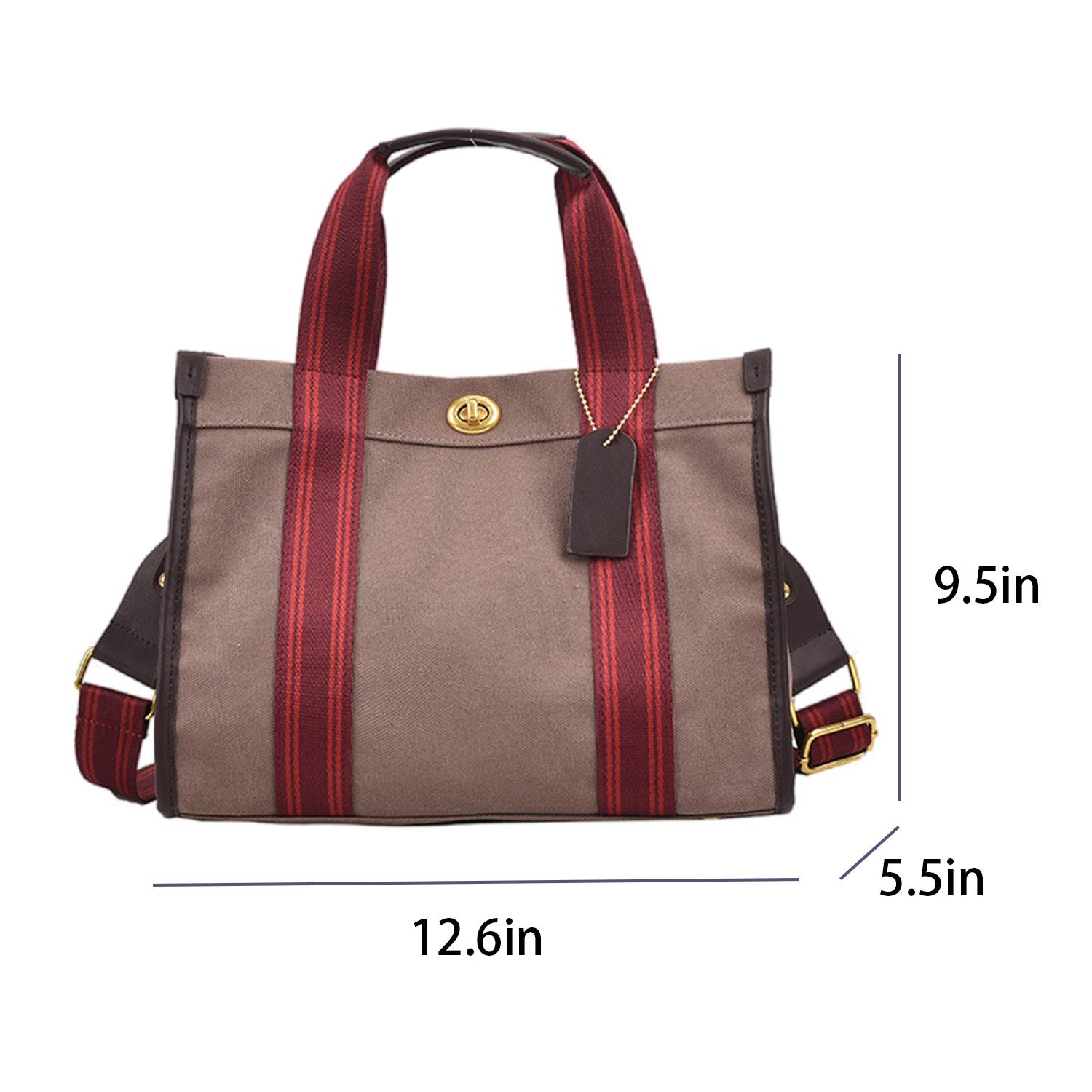 Canvas Tote Bag Retro Fashion Color Clash for Women 1