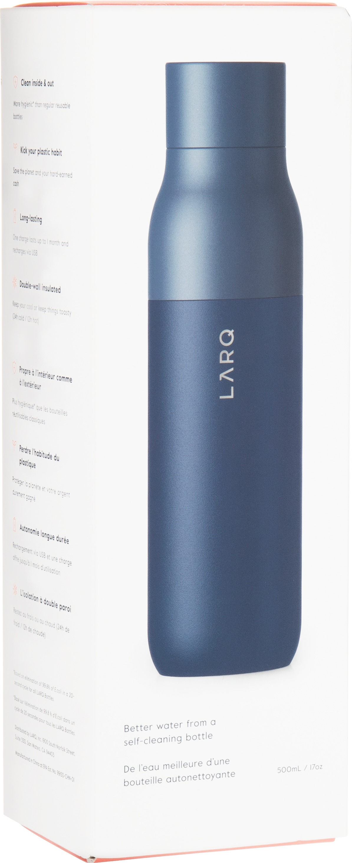 17 oz larq purevis bottle, custom water bottle with logo imprint 18