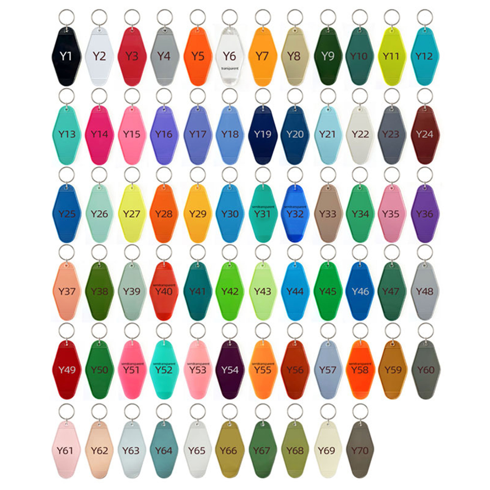 Plastic Rhombus Keychain Motel Hotel Key Tag 2