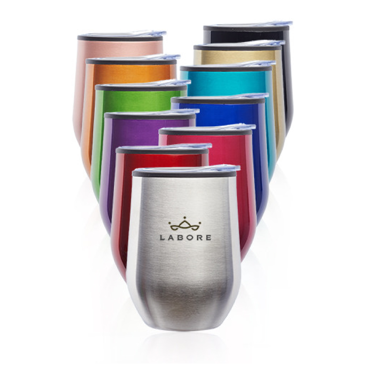 12 oz. Stemless Wine Glass with Lid - BPA Free 2
