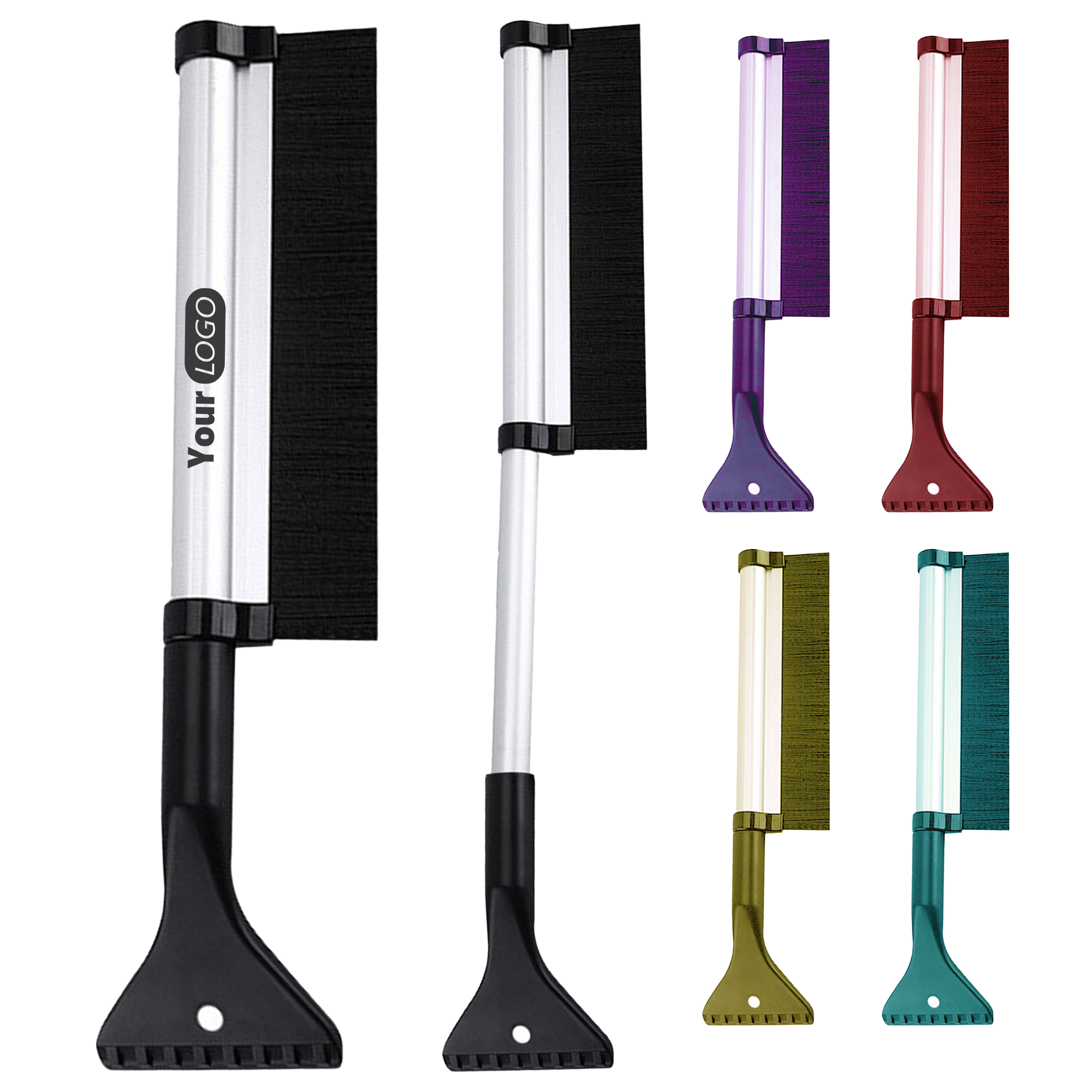 Abs Durable 2-In-1 Telescopic Snow Shovel For Snow And Ice Removal 2