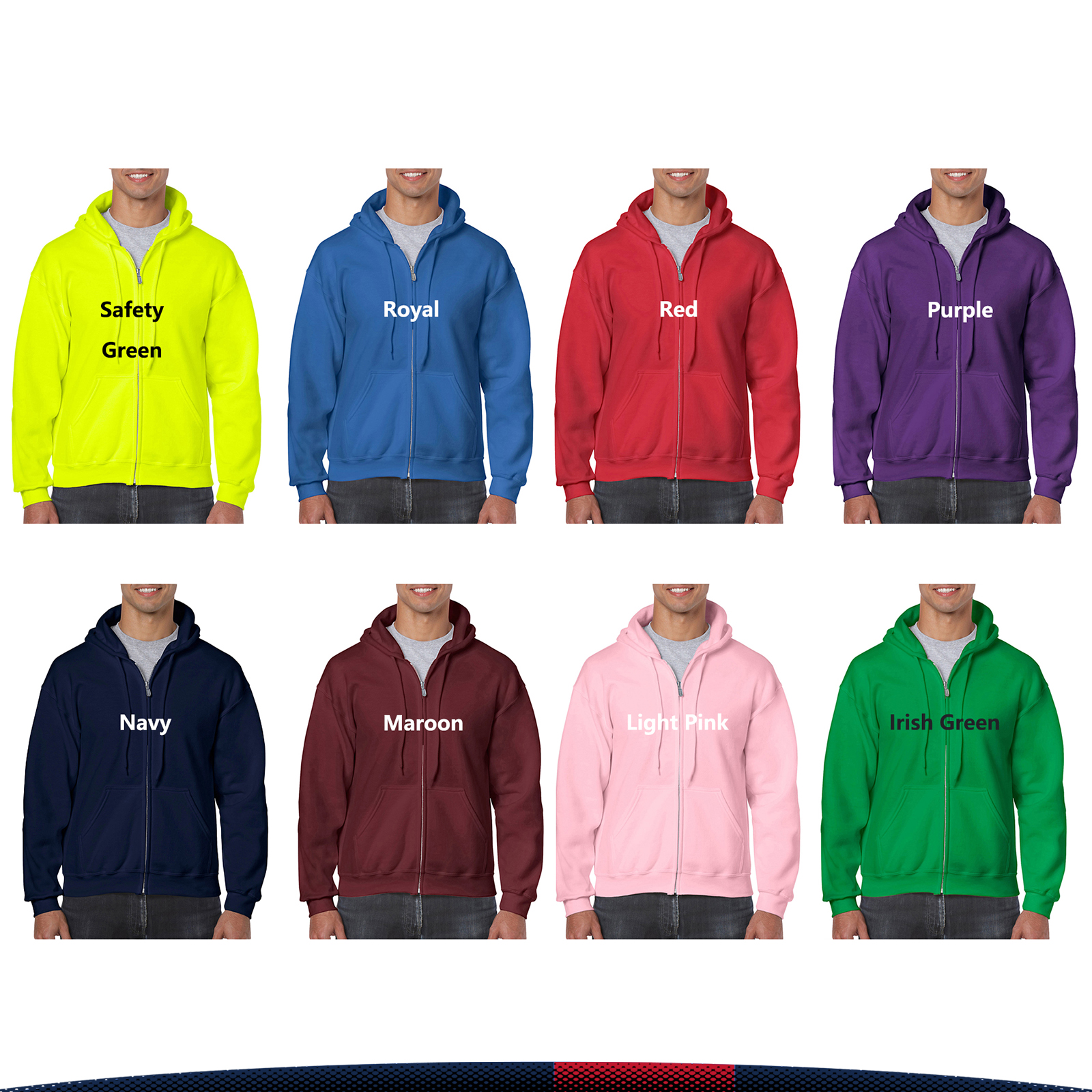 Gildan® 7.5 oz. Men's Full Zip Sweatshirts, custom hoodie or sweatshirt with logo imprint 4