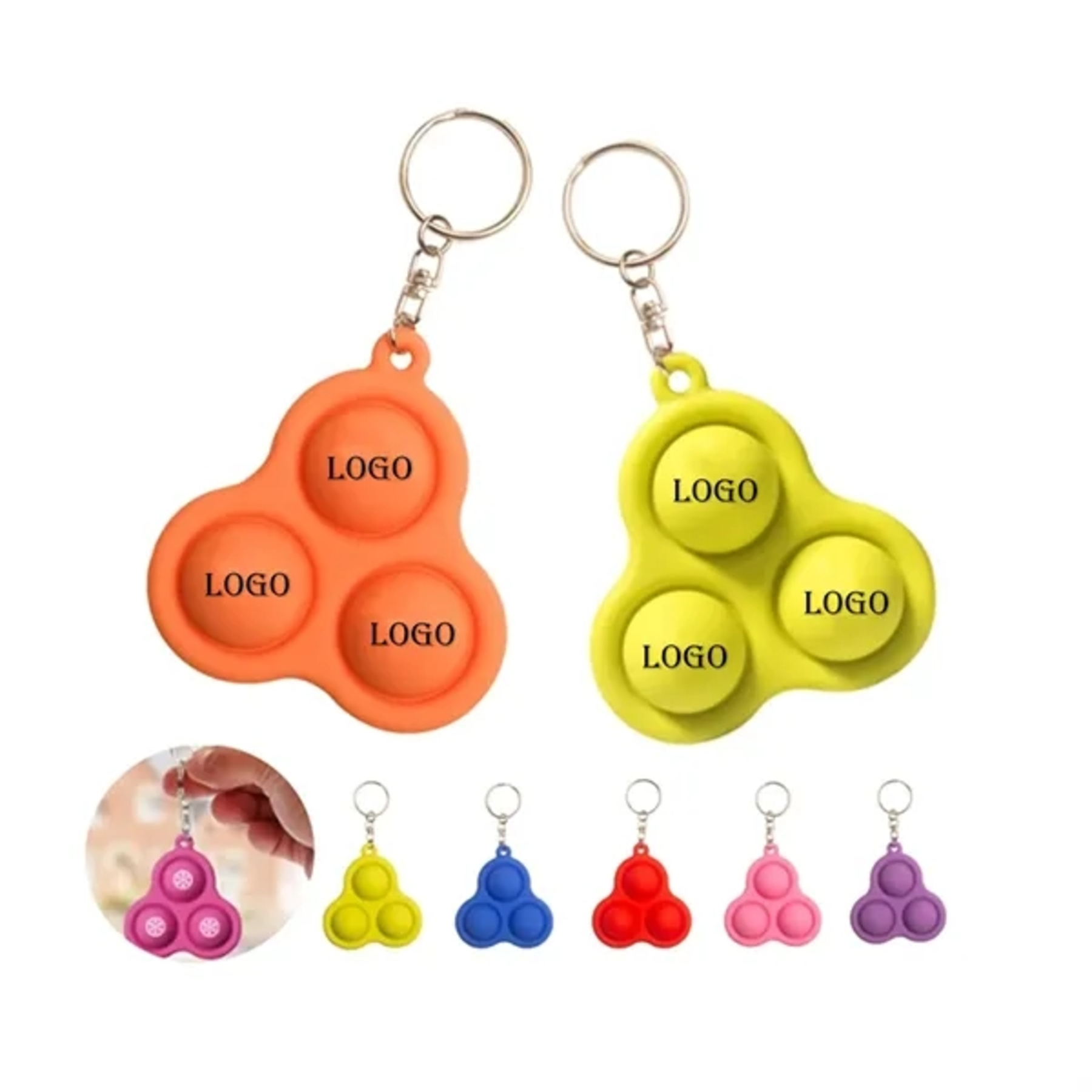 Stress Relief Bubbles Fidget Toys Silicone Keychain 2