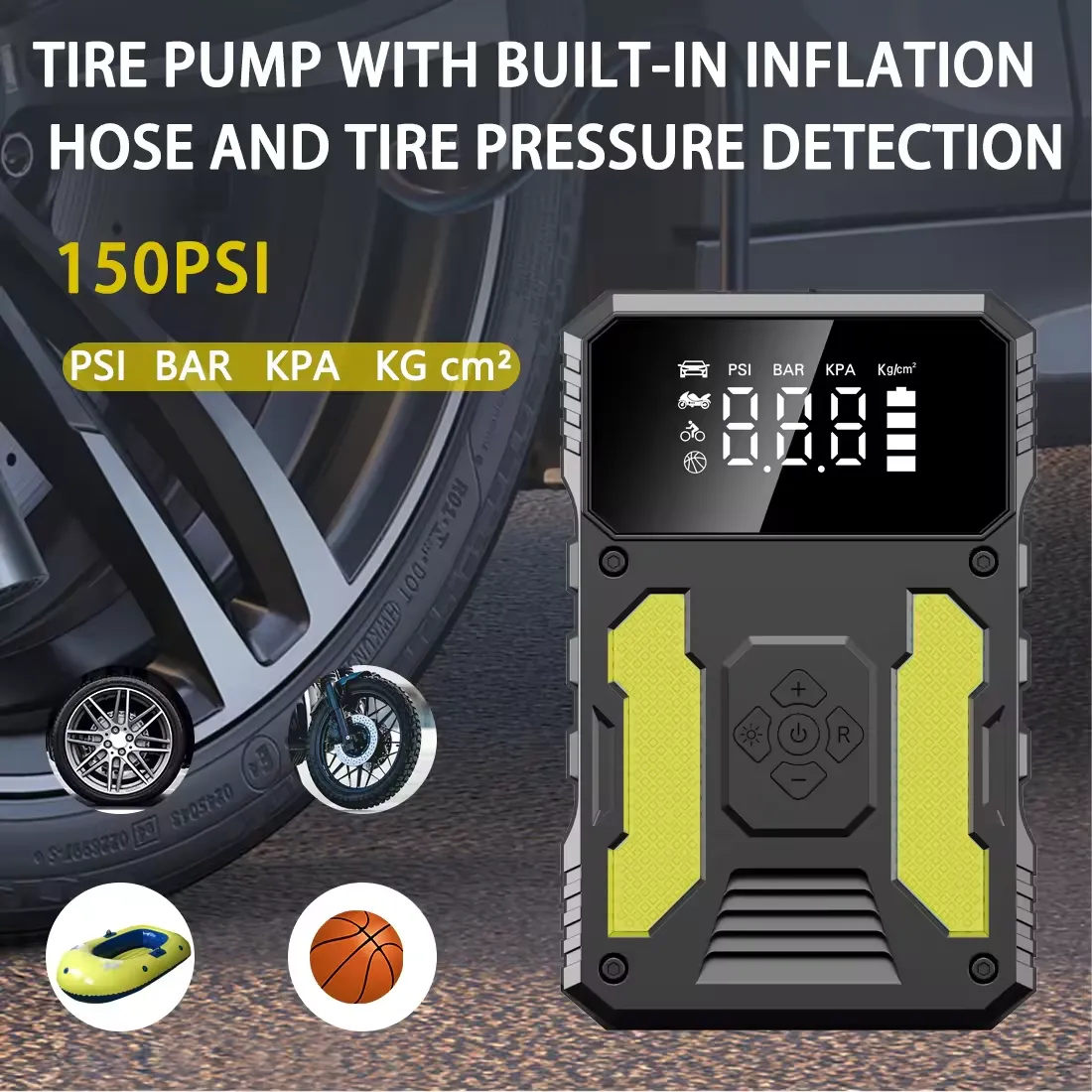 150PSI 2000A Car Battery Jump Starter With Air Compressor 5