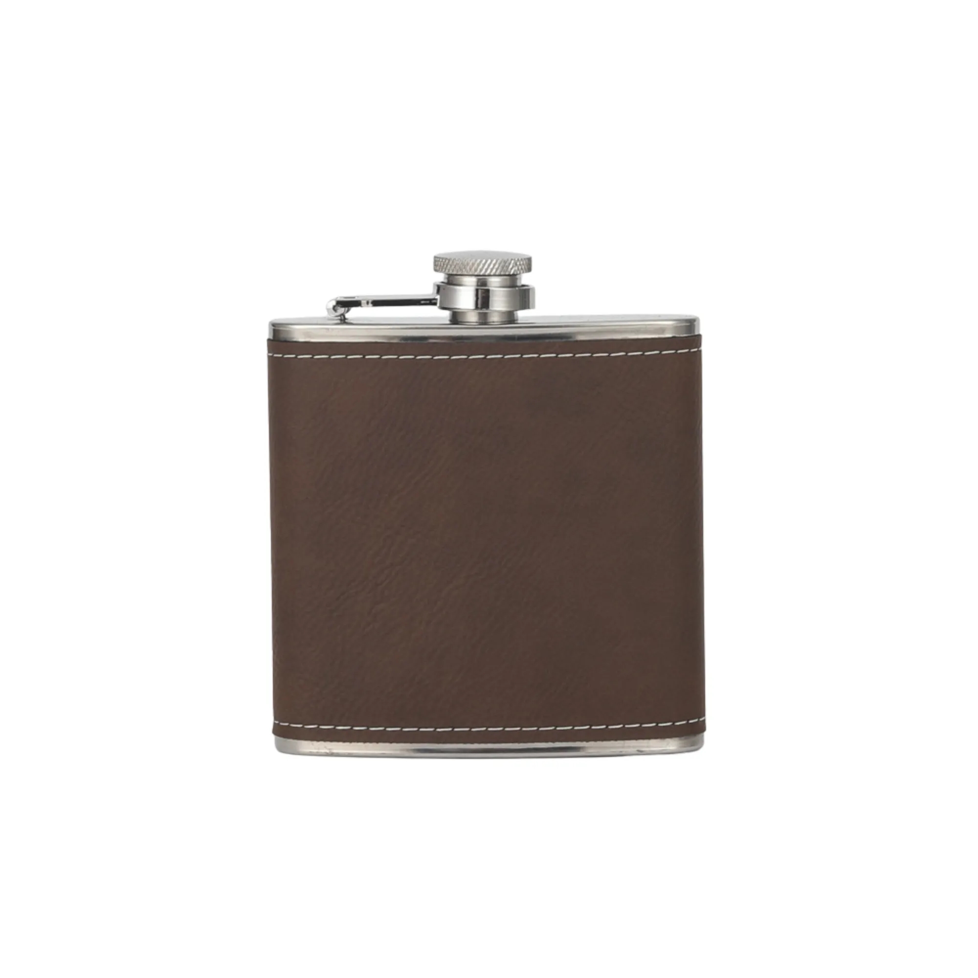 Engraved Leather Hip Flask 6oz 19