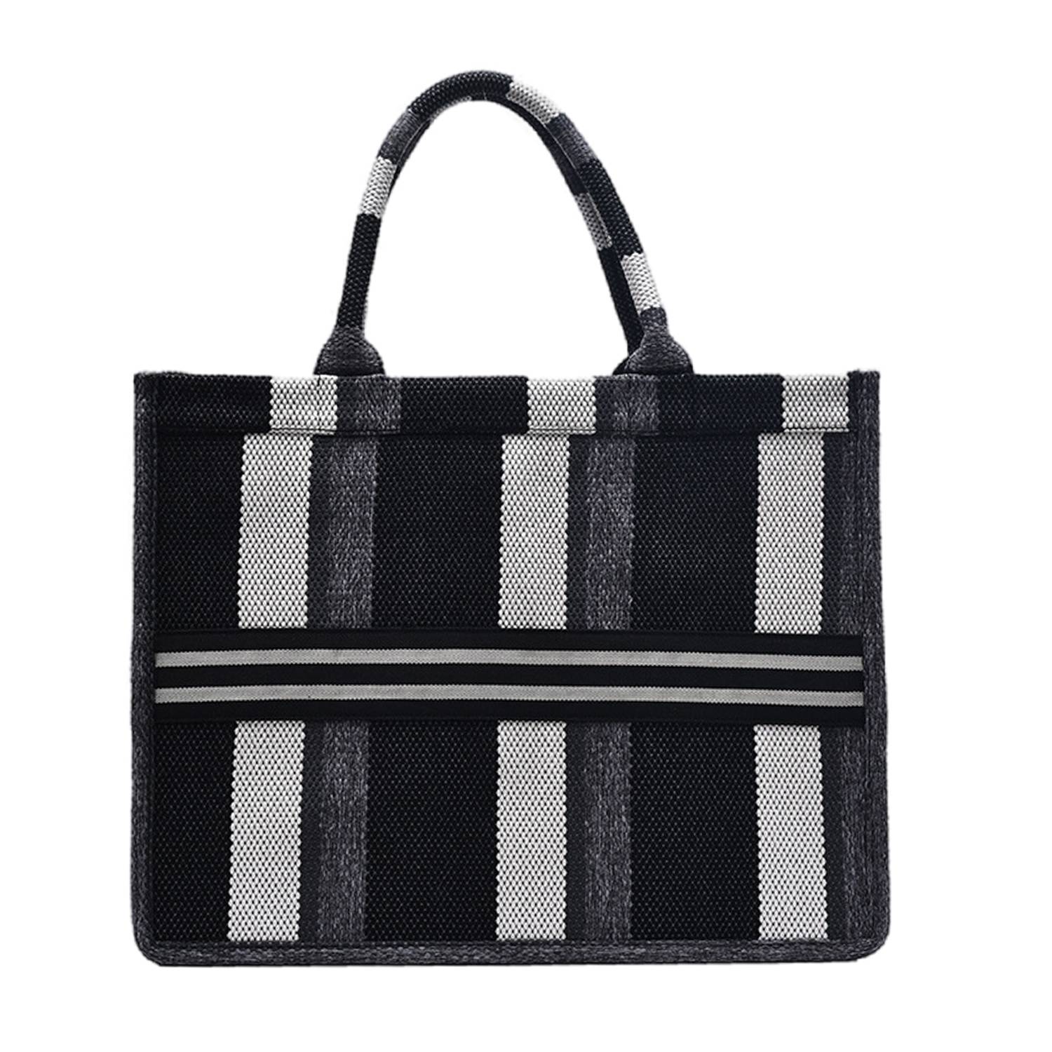 Canvas Tote Bag Simple Stripe Large Capacity, custom tote bag with logo imprint 4