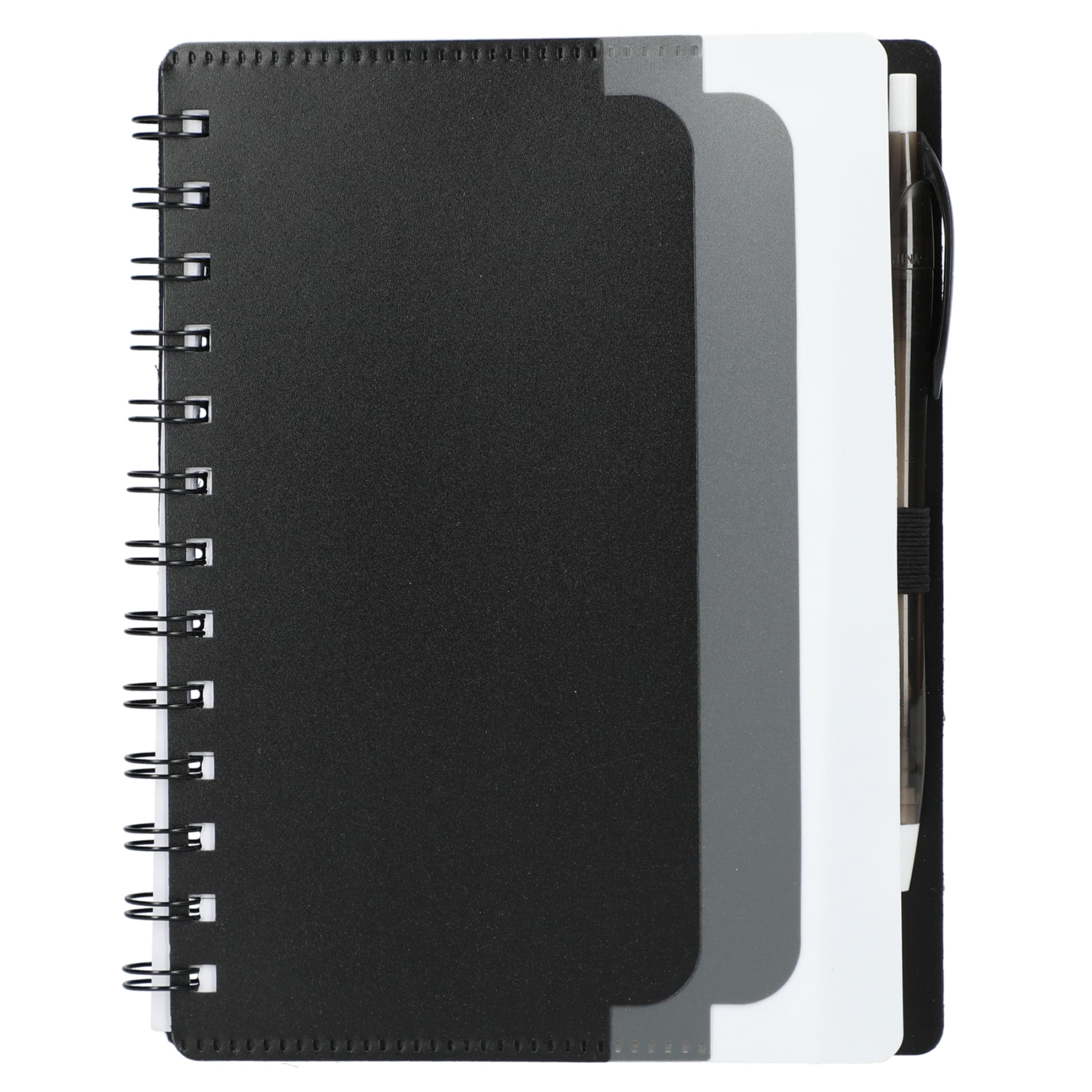 5" x 7" Recycled Dual Pocket Spiral Notebook w Pen 27
