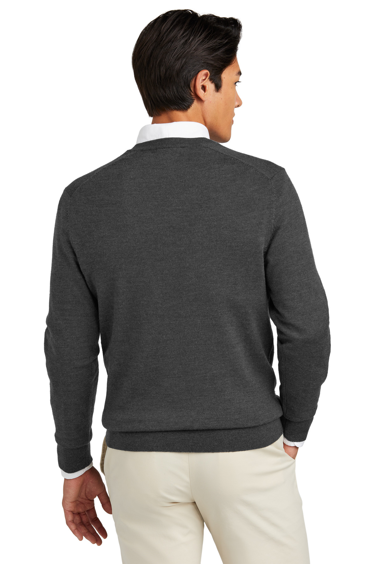Brooks Brothers Washable Merino V-Neck Sweater BB18410 12