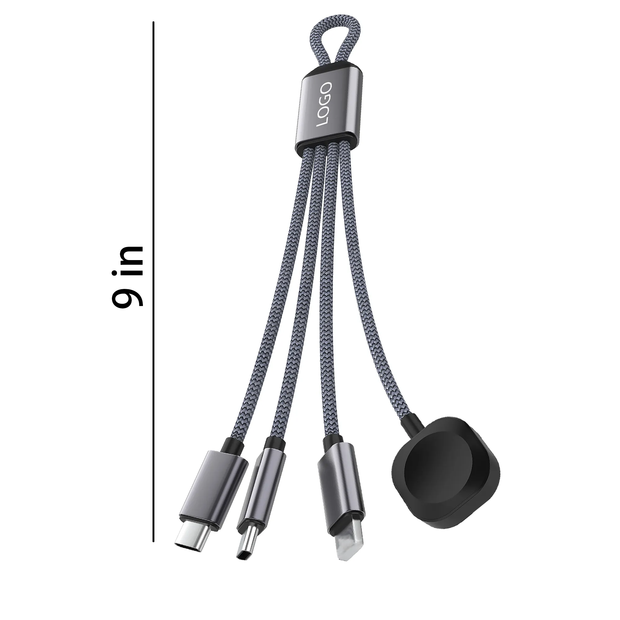 MOQ50 Aluminum Alloy 3-in-1 Keychain Charging Cable 1
