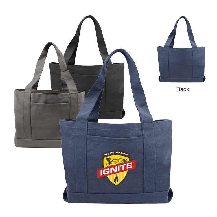 12 oz Cotton Canvas Stonewashed Boat Tote 3