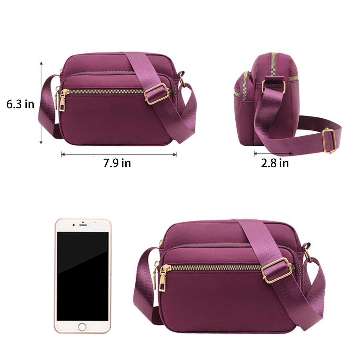 Nylon Crossbody Bag w/ Adjustable Shoulder Strap 6