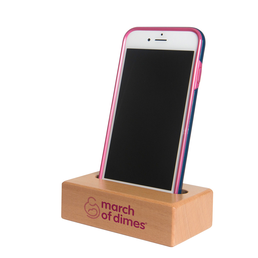 Wooden Block Phone Holder 4