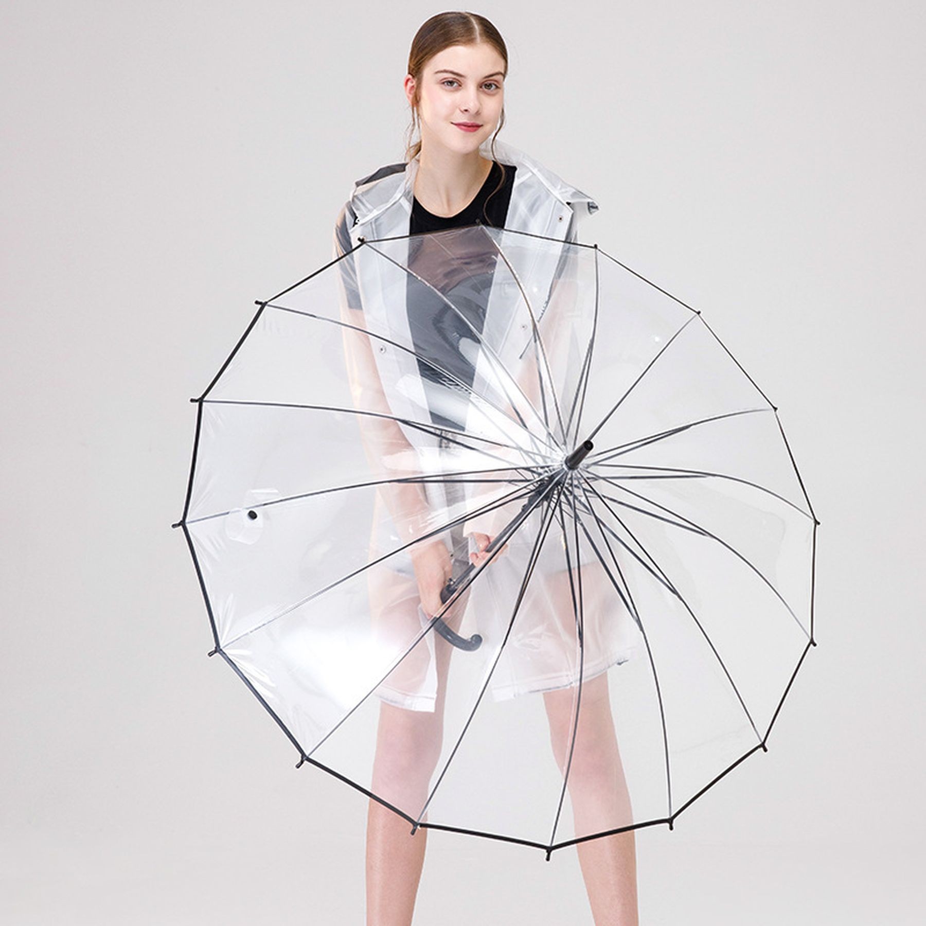 47 Inch Bubble Clear Windproof Dome Wedding Rain Umbrella 5
